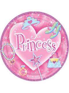 Pink Princess Birthday Girl Party Pack of 8 Plates