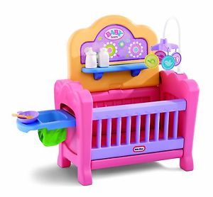 Girls Pretend Play Baby Doll Crib Feeding Playpen Grooming Station Kids Toy Set