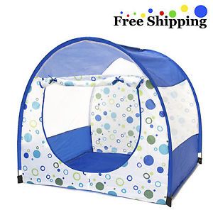 Kid's CLEARANCE 406 Blue Polka Dot Playground Play Ball Pit Tent House w Tote
