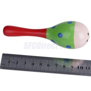 New Colorful Wooden Maracas Musical Baby Children Educational Toys Free SHIP
