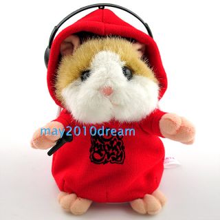 Mimicry Pet Talking Hamster Gift Animal Kids Plush Toy DJ Music Hamster Red New