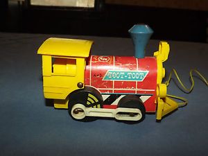 Vintage Baby Child Kid Old 1964 Fisher Price Toys Pull Toy TOOT TOOT Train