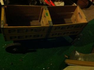 Pepsi Crate Antique Wood Wagon Kids Pull Toy Handmade