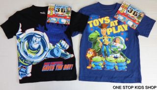 Toy Story Boys 8 Short Sleeve 3D Tee Shirt Top Buzz Lightyear Disney Woody
