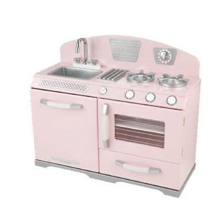 KidKraft Pink Retro Kitchen Stove Oven Girls Kids Play Set 53117