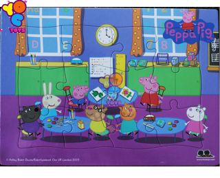 Peppa Pig Puzzle 2 x Jigsaw Full Set 12 Pieces Frame Tray Pack Easy Level Kids