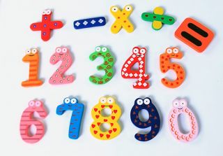 15pcs Kid Fridge Magnet Wood 0 9 Arabic Number Math Symbol Baby Educational Toy