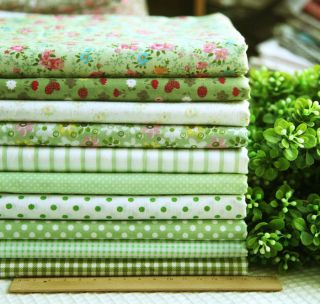 Lot 45pc Green Sewing Quilt Craft Patchwork Fabric Cotton DIY 20 30cm 7 9" 11 9"