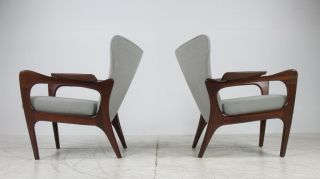 Adrian Pearsall Pair 2 Mid Century Modern Walnut Lounge Chair Danish Eames Era