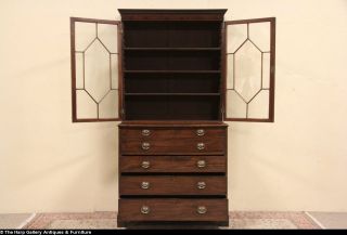 Georgian English Antique 1840 Secretary Desk Bookcase