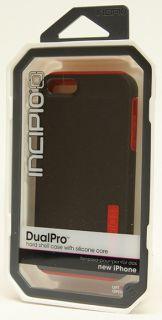 Incipio Dual Pro Hard Shell Case Cover with Silicone Core for iPhone 5 Black Red