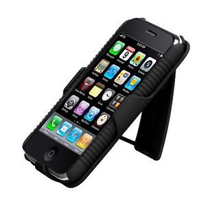 For Apple iPhone 3G 3GS Combo Belt Clip Holster Hard Case Cover Stand Black