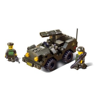 Army Tank Assault Jeep Double Cannon Gun Vehicle Building Block Bricks Boys Set