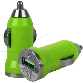 Green Apple iPod Touch 5 5g Compact Mini Micro USB Charger in Car Adapter
