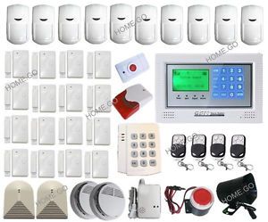 Touch Screen Wireless GSM Home Security Smoke Gas Alarm System Password Keypad