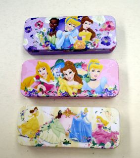 Walt Disney Princesses Tin Cases Pencil Boxes Set of 3 New Unused