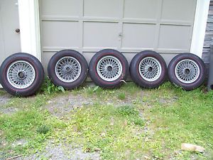 Triumph TR6 Wire Wheels with Tires Spinners and Spline Hubs