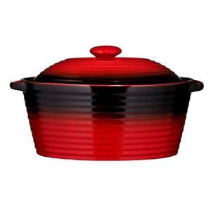 Premier Housewares Ovenlove Casserole Dish with Lid 23 cm Red Black