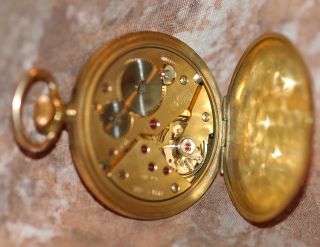 Excellent Arnex Incabloc 17 Jewel Hunter Case Pocket Watch w Rose Dial