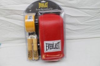 New Everlast Heavy Bag Workout Kit Gloves Hand Wraps Jump Rope Boxing MMA Red