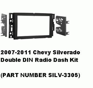 2007 2008 2009 2010 2011 Chevy Silverado Double DIN Radio Dash Install Kit