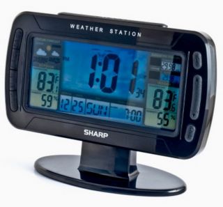 New Sharp Electronic Wireless Weather Station Clock Digital Hydro Thermometer