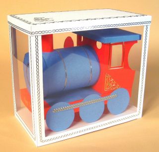 A4 Card Making Templates 3D Opening Gift Train Display Box by Card Carousel