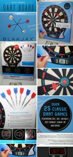 Regulation 15" Dart Board Electronic Automatic LCD Score Keeper 25 Games 6 Darts