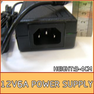 LED Power Supply Adapter 12V 6A for 5050 3528 LED Strip or LCD Monitor 72W New
