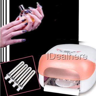 110V 36W UV Gel Curing Dryer Manicure Nail Art Lamp 4 x 9W Bulbs Timer Cover