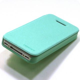 iPhone 4 4S Leather Flip Case Slim Cover Pouch Protector Card Wallet Fancy Mint