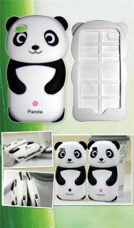 Panda Girl 3D Cute Lovely Soft Silicone Case Cover Skin for iPhone 4 4G 4S