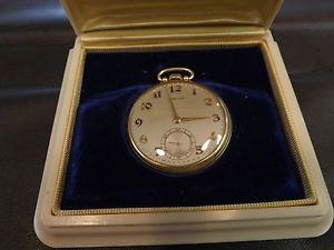 Hamilton Pocket Watch 14 Karat Gold Case 917 Movement Running 17 Jewel Box