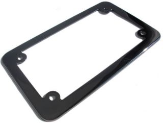 Metal Deluxe "Black Chrome" Motorcycle License Plate Frame Lic Tag Fastener