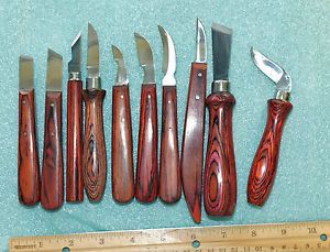 Set of 10 New Wood Carving Chip Carving Tools Whittling Knives