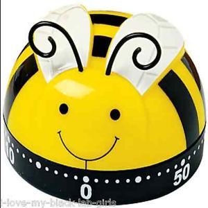 Kitchen Timer Busy Little Bee Timer 60 Minute Timer Yellow Black White