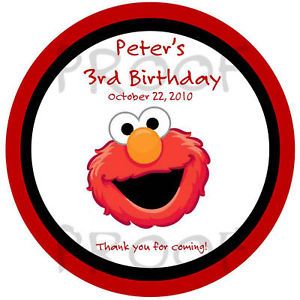 Birthday Round Elmo Sesame Street Labels Favor