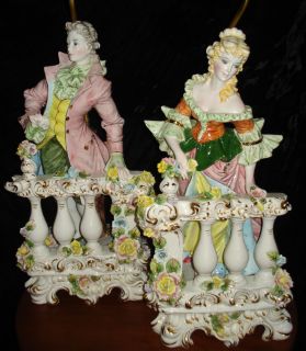 Benrose Capodimonte Porcelain Figurine Lamps