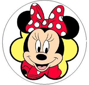 Minnie Mouse w Polka Dot Bow 1" Sticker Seal Labels