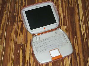 Vintage Apple Mac iBook Tangerine Orange Clamshell Old Computer Laptop Notebook
