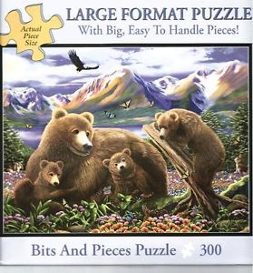 Bits Pieces "Playing with Mother Bear" 300 Large Format Puzzle So Beautiful