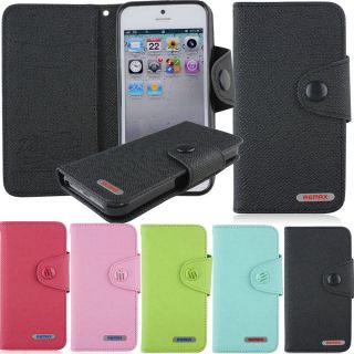 New Flip PU Leather Magnetic Credit Card Slot Holder Stand Cover for iPhone 5 5g
