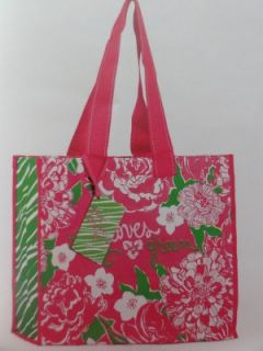 Lilly Pulitzer Market Bag May Flowers Pink Green Recyclable Eco Shopper Tote New