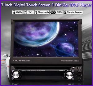 Detachable 7" HD LCD Car Digital DVD Player 3D Ui Bluetooth Radio TV 1Din Indash
