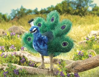 Folkmanis Puppets Small Peacock Plush Hand Puppet New