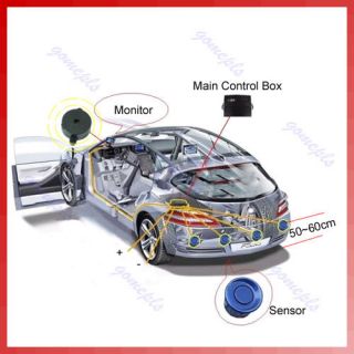 Car Parking Reverse Backup Radar 4 Sensor System Alarm
