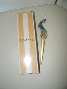 Bombay Company Enamel Enamel Peacock Letter Opener in Box 8124
