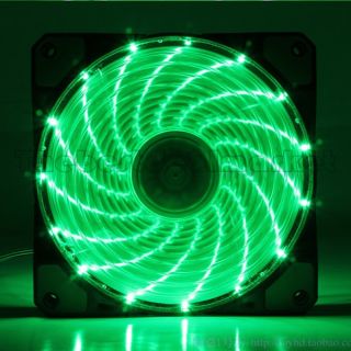 New Ultra Bright 120mm Acrylic Fan Dazzling Green LED Computer PC Cooling Silent