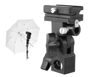 New B Bracket Swivel Flash Hot Shoe Trigger Umbrella Holder Light Stand Adapter