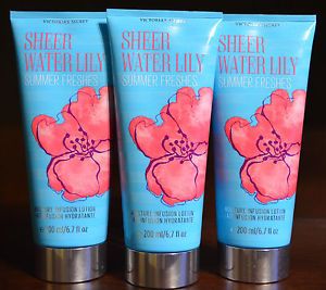 3 Victorias Secret Sheer Water Lily Moisture Infusion Body Lotion Cream Summer